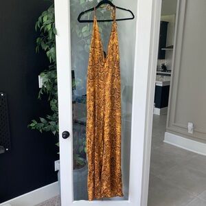 NWT Privée Label Come Hither Snakeskin satin jumpsuit